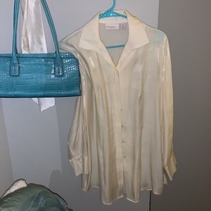 CHICO’S cream button up dress